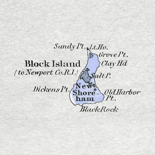 1875 Map of Block Island, Rhode Island by historicimage